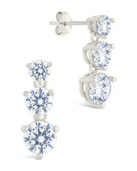 Sterling Silver Opaline Brilliant Cut CZ Studs - Sterling Forever