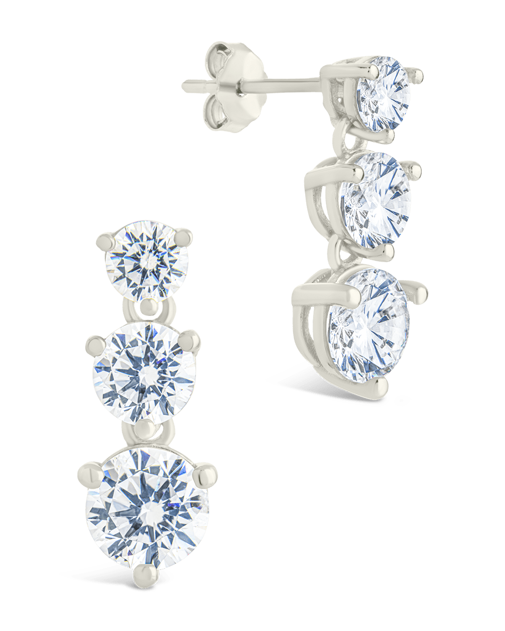 Sterling Silver Opaline Brilliant Cut CZ Studs - Sterling Forever
