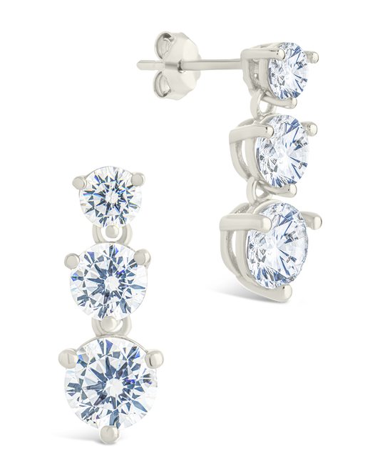 Sterling Silver Opaline Brilliant Cut CZ Studs