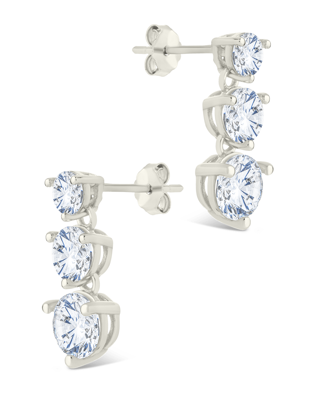 Sterling Silver Opaline Brilliant Cut CZ Studs - Sterling Forever