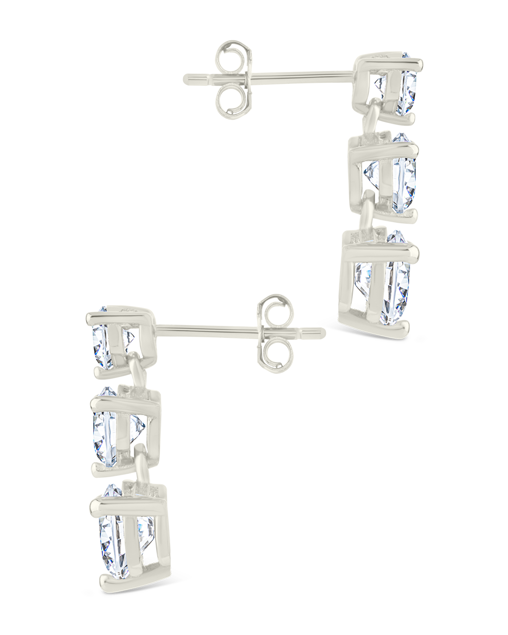 Sterling Silver Opaline Brilliant Cut CZ Studs