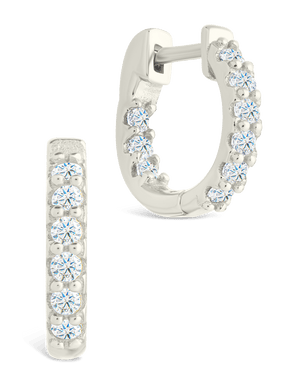 Sterling Silver Constance CZ Studded Statement Hoops
