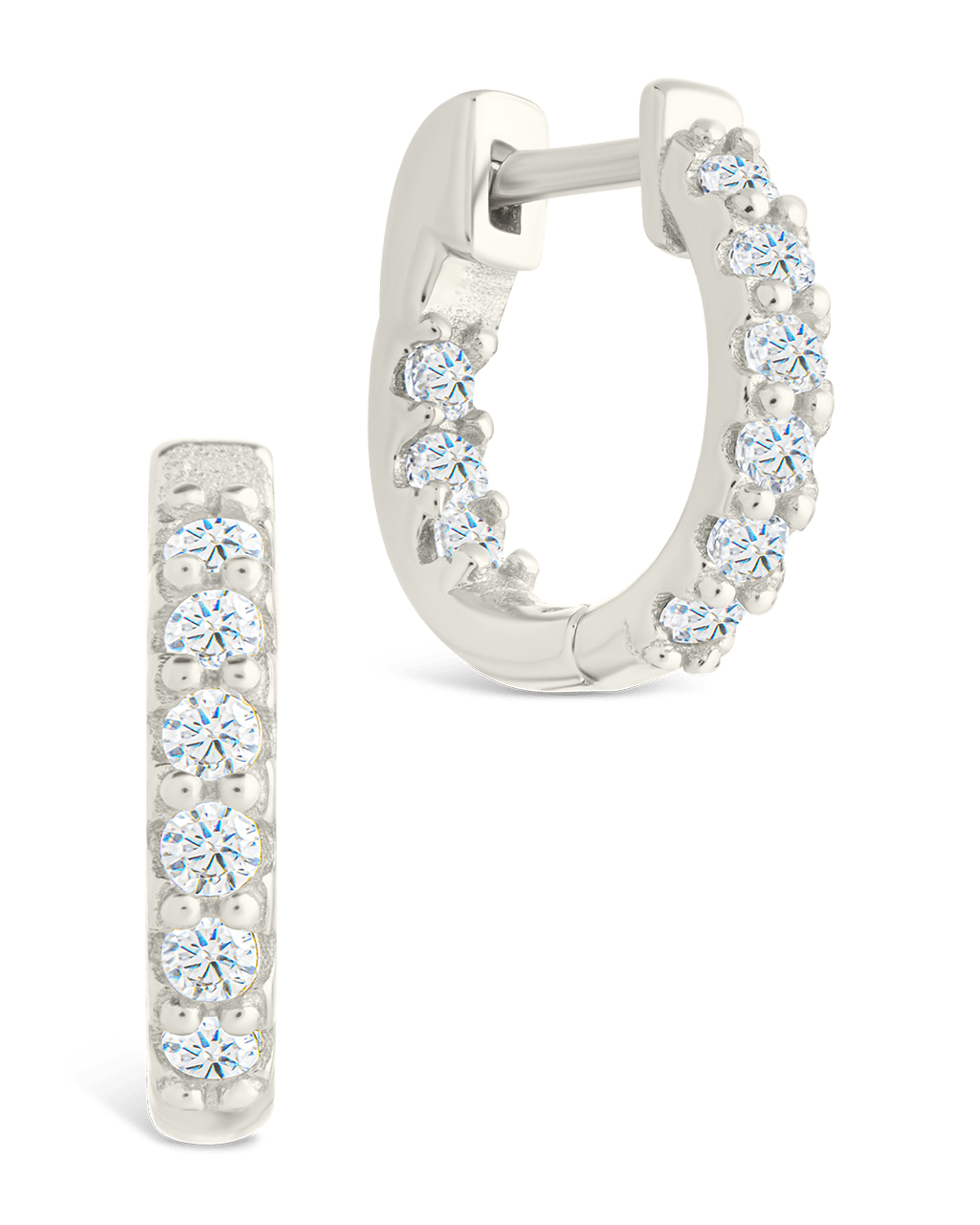 Sterling Silver Constance CZ Studded Statement Hoops - Sterling Forever