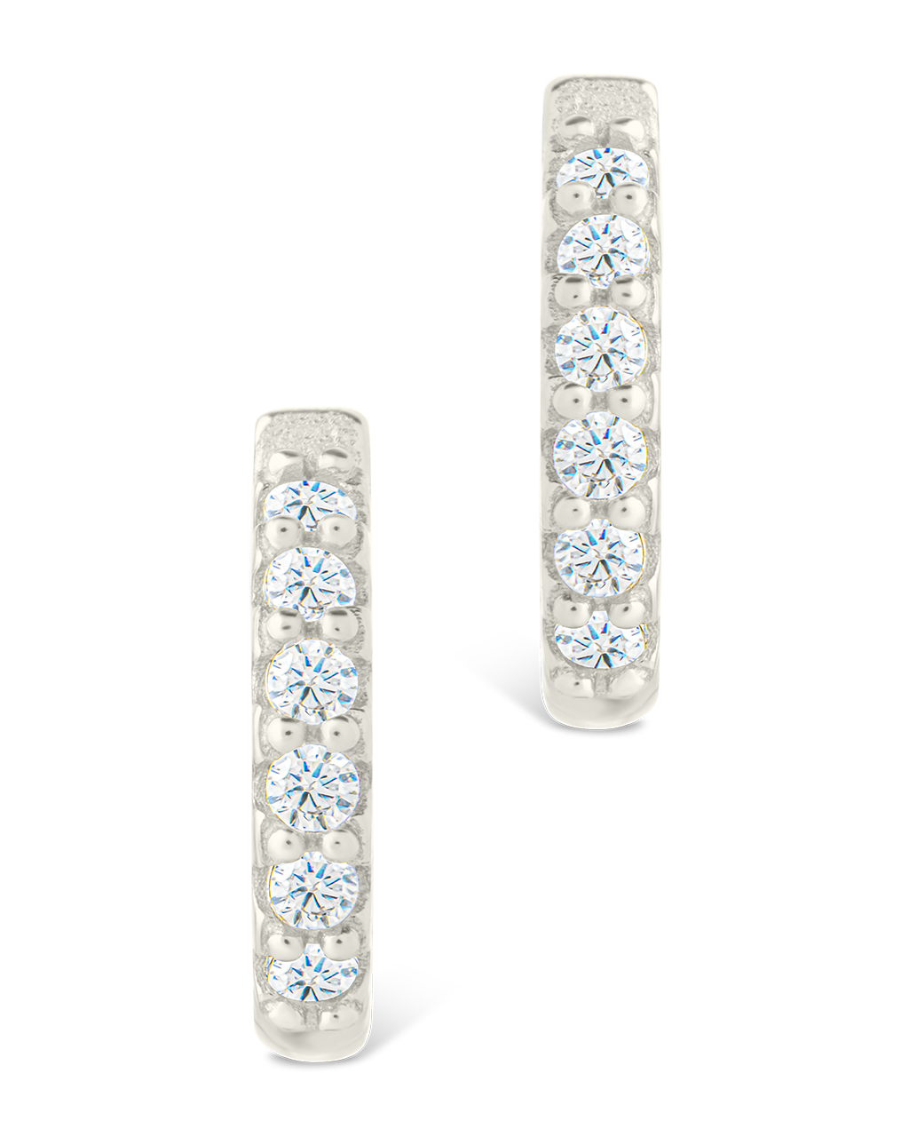 Sterling Silver Constance CZ Studded Statement Hoops