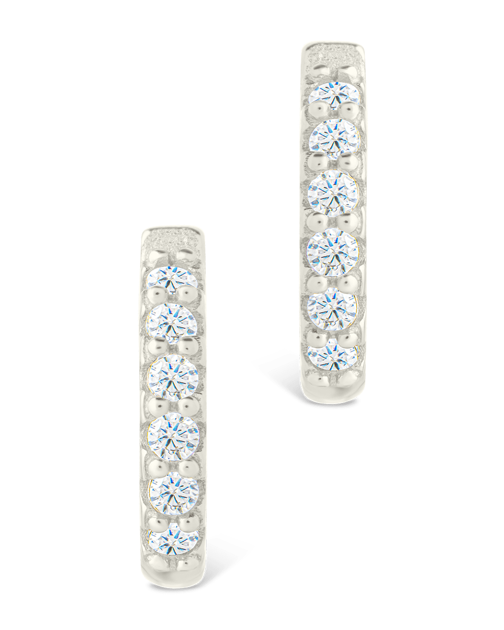 Sterling Silver Constance CZ Studded Statement Hoops - Sterling Forever
