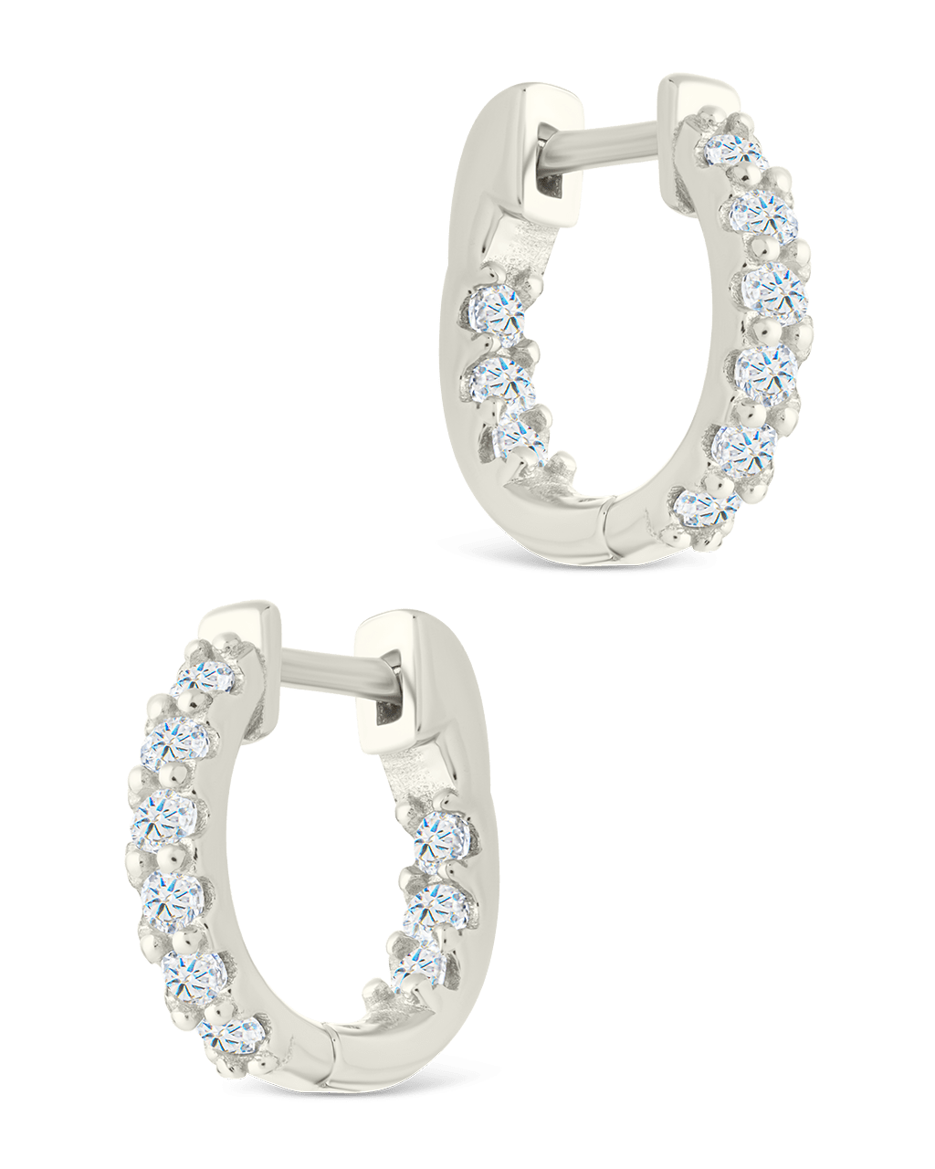 Sterling Silver Constance CZ Studded Statement Hoops - Sterling Forever