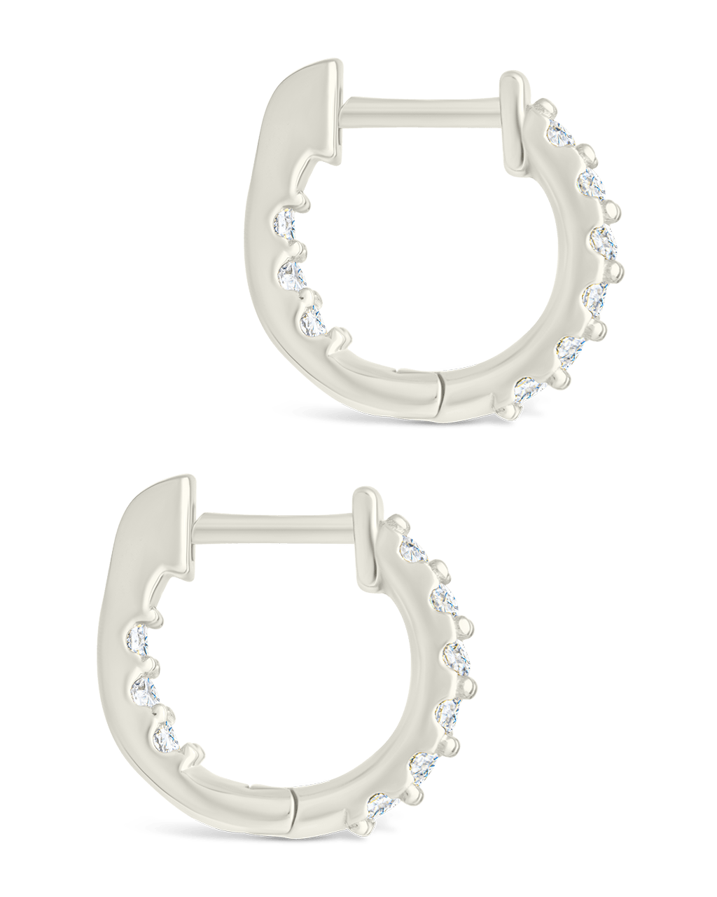 Sterling Silver Constance CZ Studded Statement Hoops - Sterling Forever