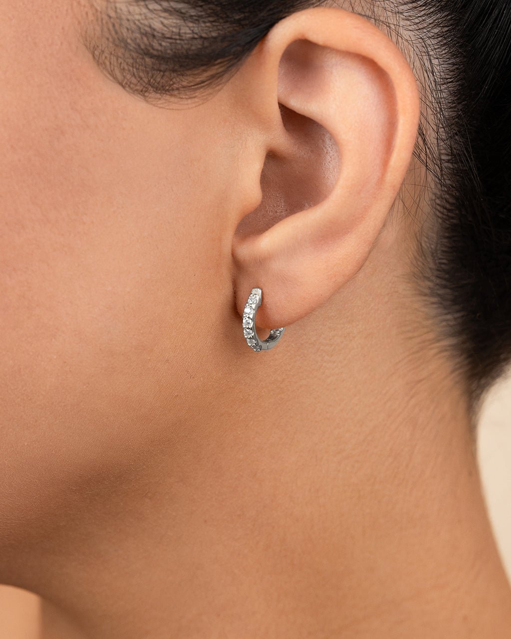 Sterling Silver Constance CZ Studded Statement Hoops - Sterling Forever