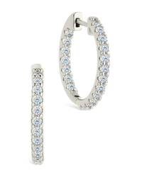 Sterling Silver Constance CZ Studded Statement Hoops - Sterling Forever