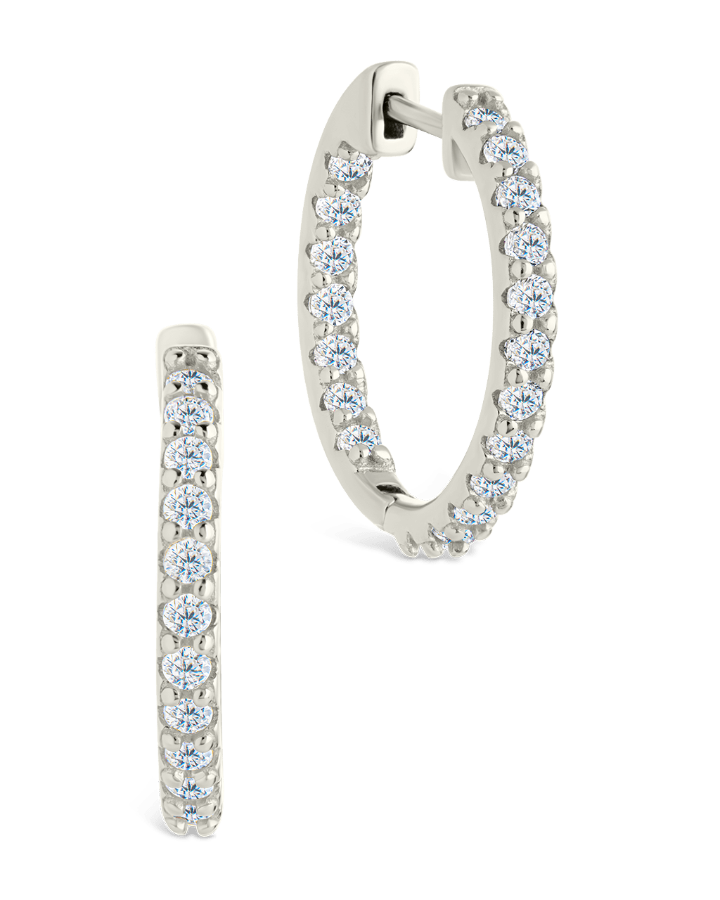 Sterling Silver Constance CZ Studded Statement Hoops - Sterling Forever