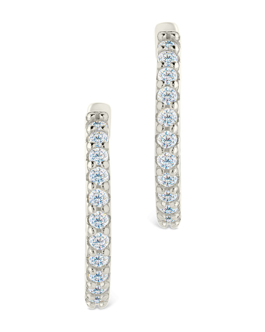 Sterling Silver Constance CZ Studded Statement Hoops - Sterling Forever