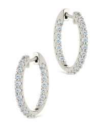 Sterling Silver Constance CZ Studded Statement Hoops - Sterling Forever