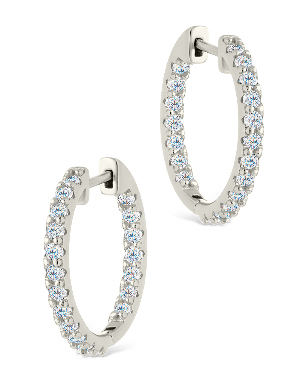 Sterling Silver Constance CZ Studded Statement Hoops - Sterling Forever