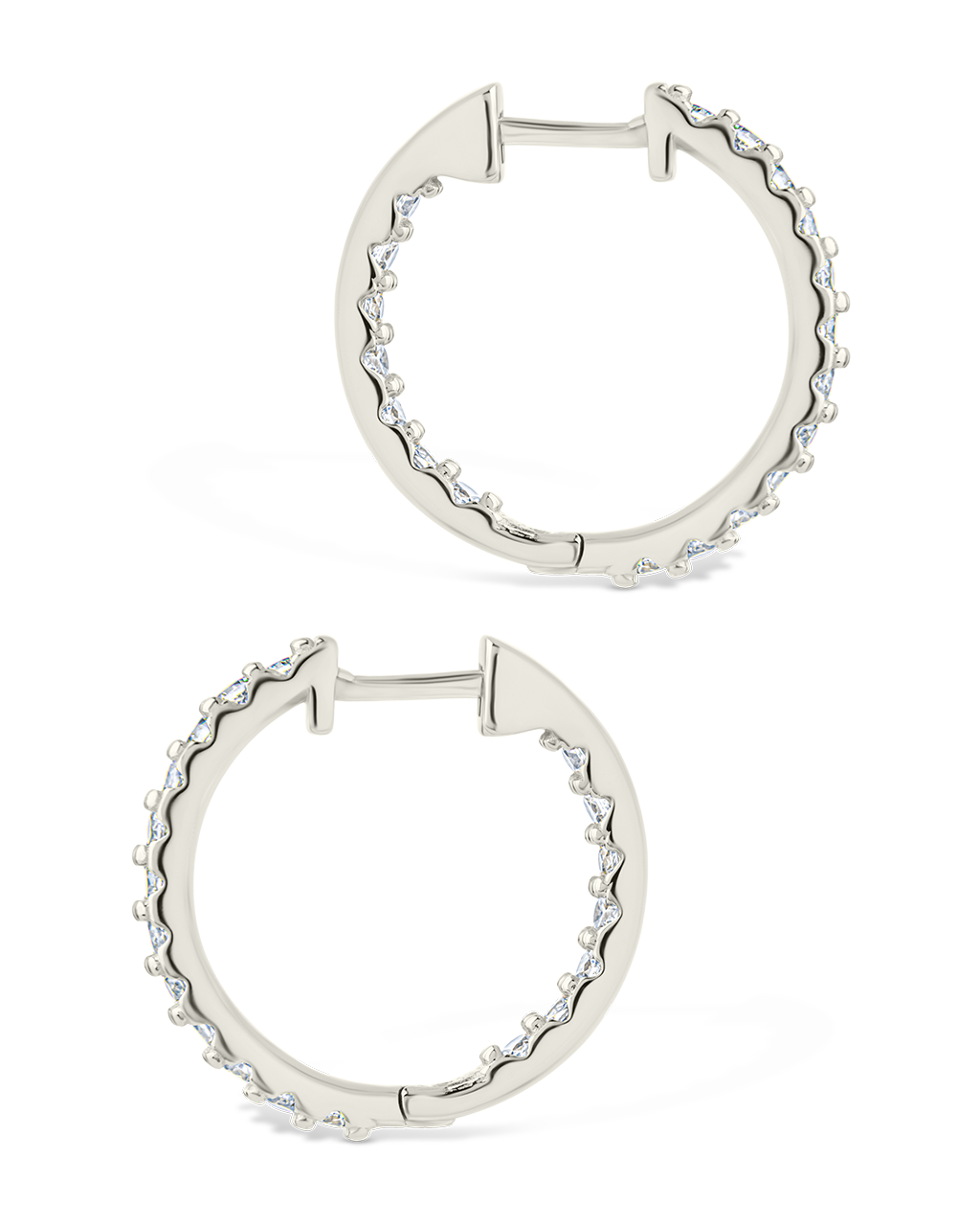 Sterling Silver Constance CZ Studded Statement Hoops