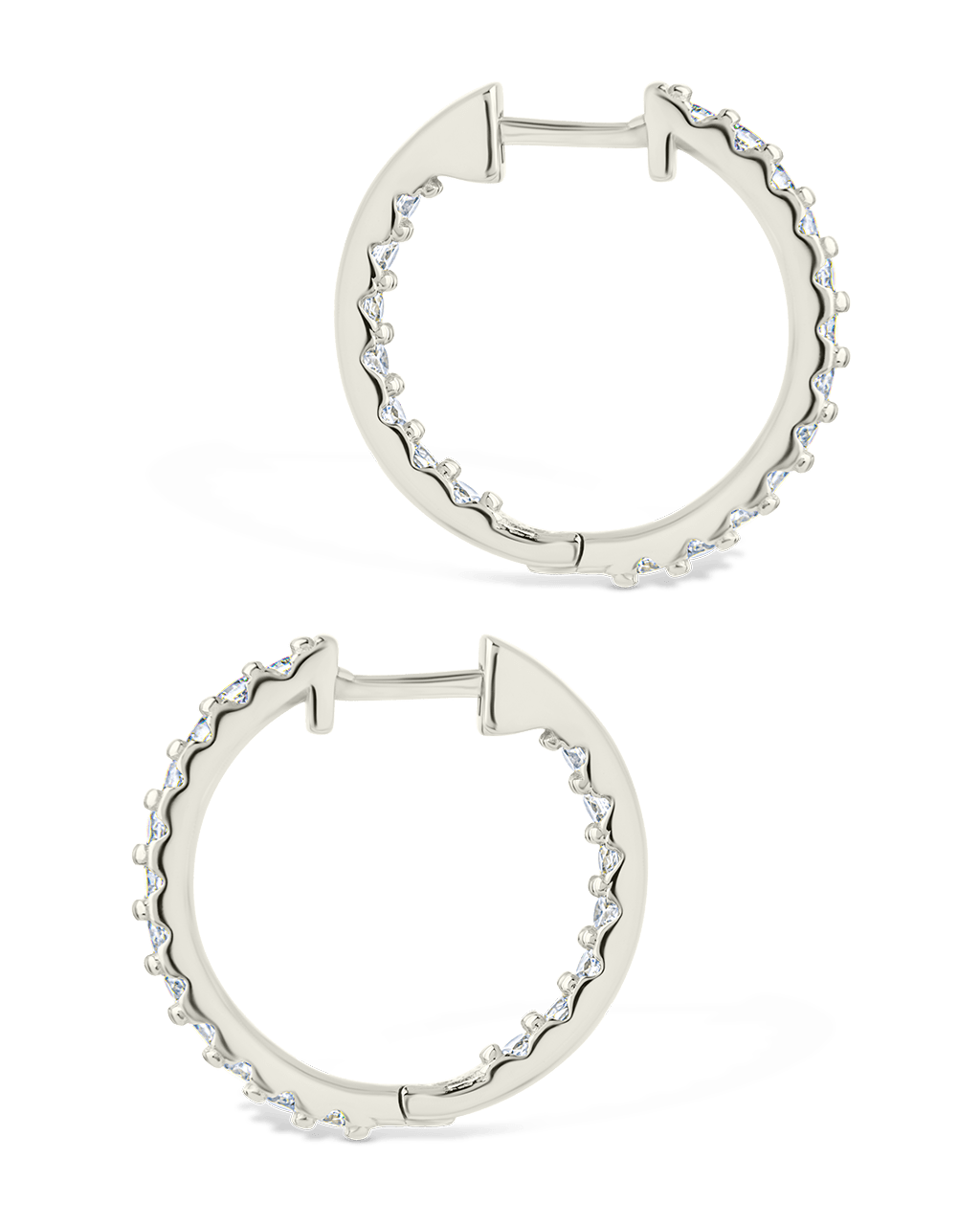 Sterling Silver Constance CZ Studded Statement Hoops - Sterling Forever
