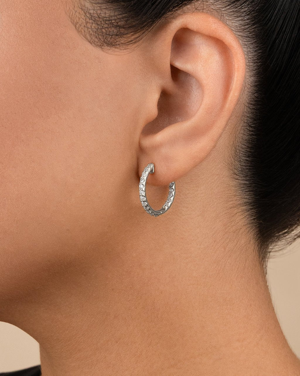 Sterling Silver Constance CZ Studded Statement Hoops - Sterling Forever