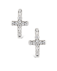Natasha Pavé Cross Hoops
