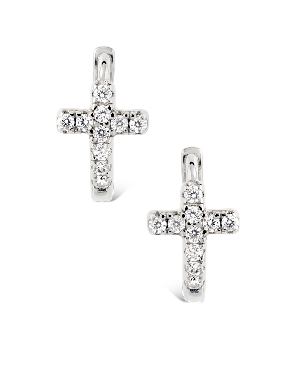 Natasha Pavé Cross Hoops
