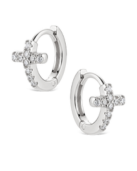 Natasha Pavé Cross Hoops