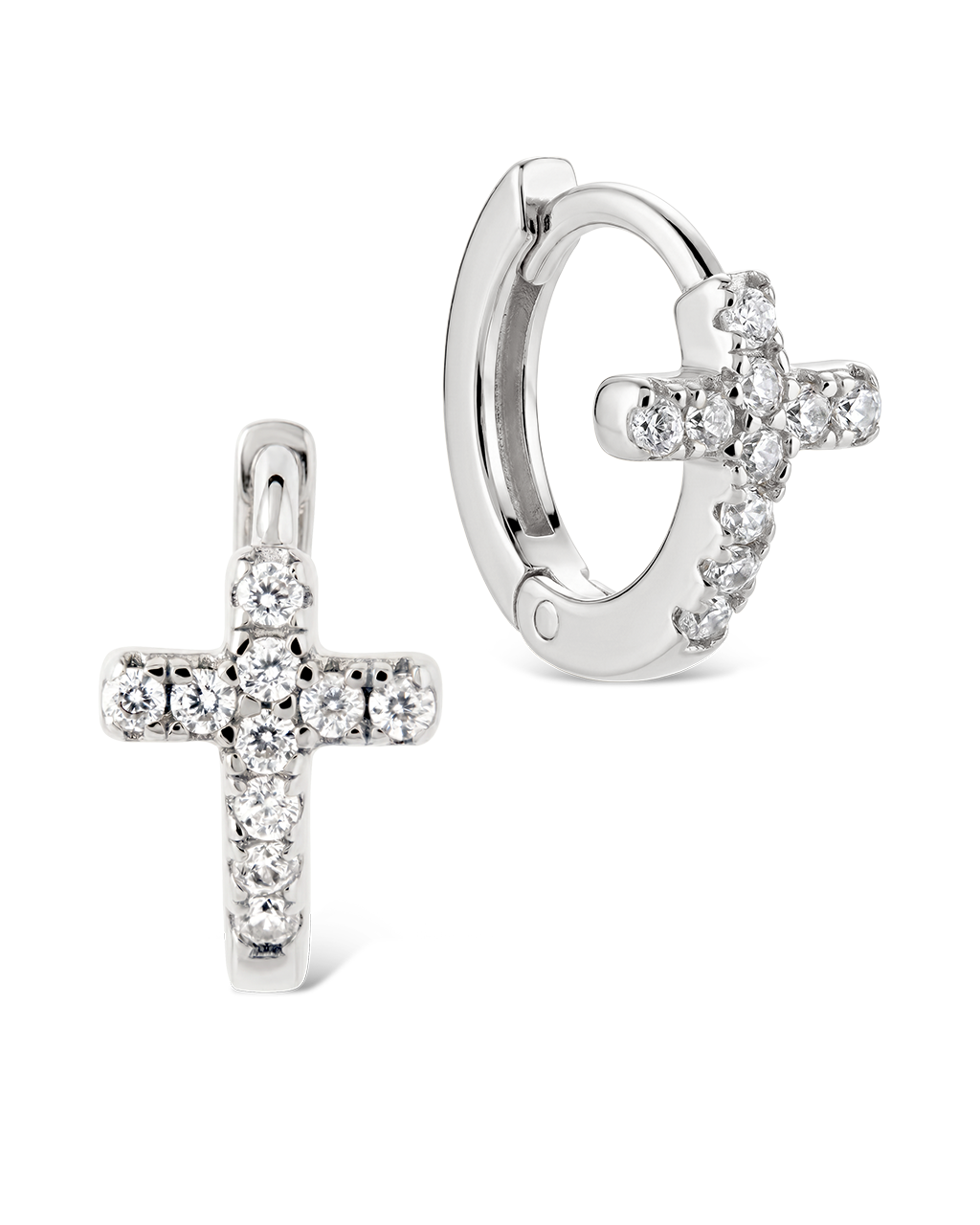 Natasha Pavé Cross Hoops