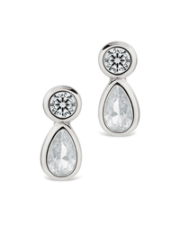 Phyllis Pear Halo Studs