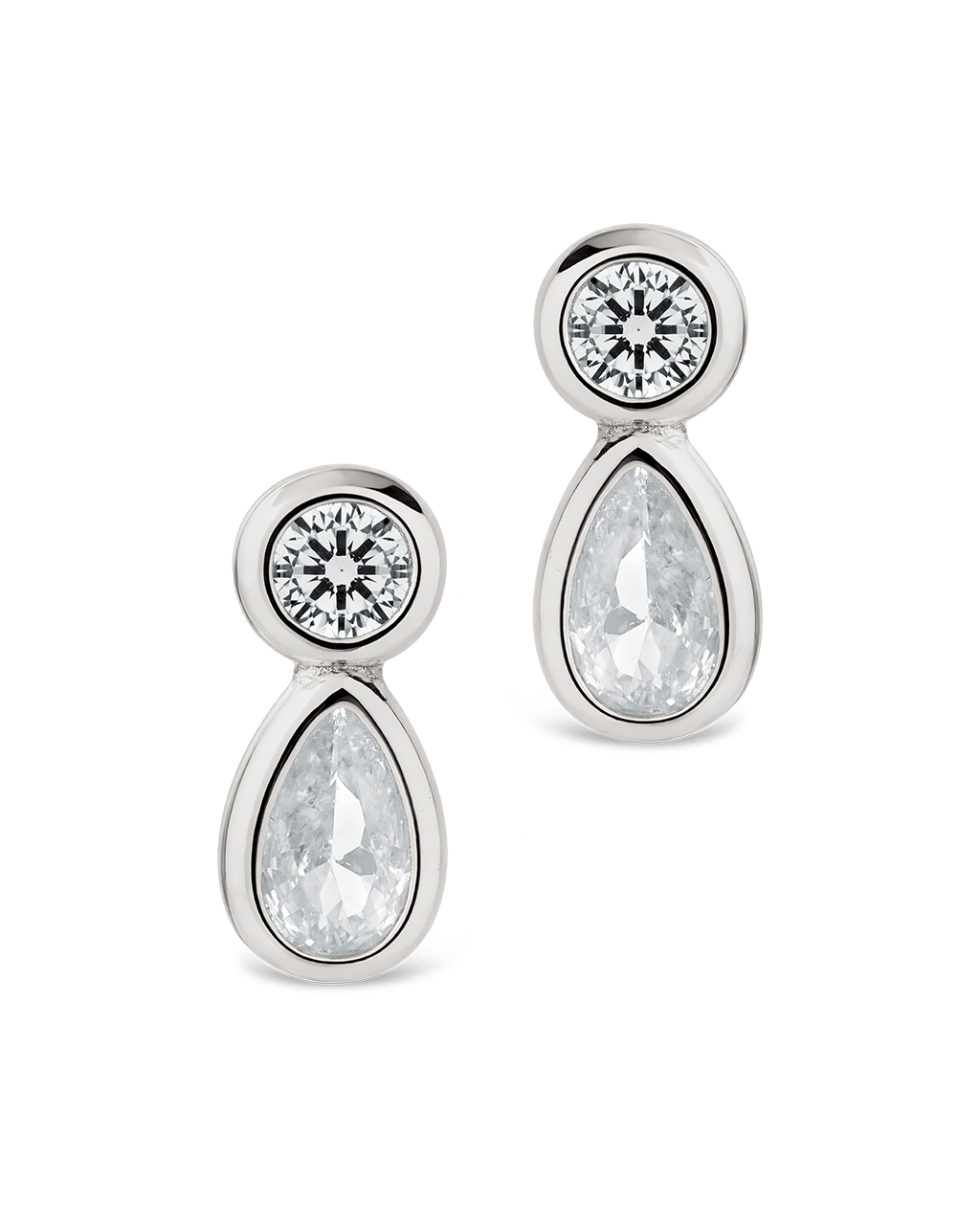 Phyllis Pear Halo Studs