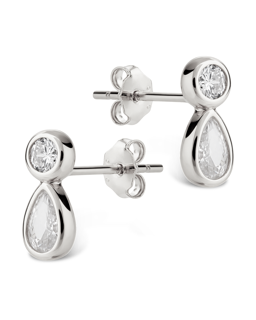 Phyllis Pear Halo Studs