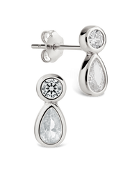 Phyllis Pear Halo Studs