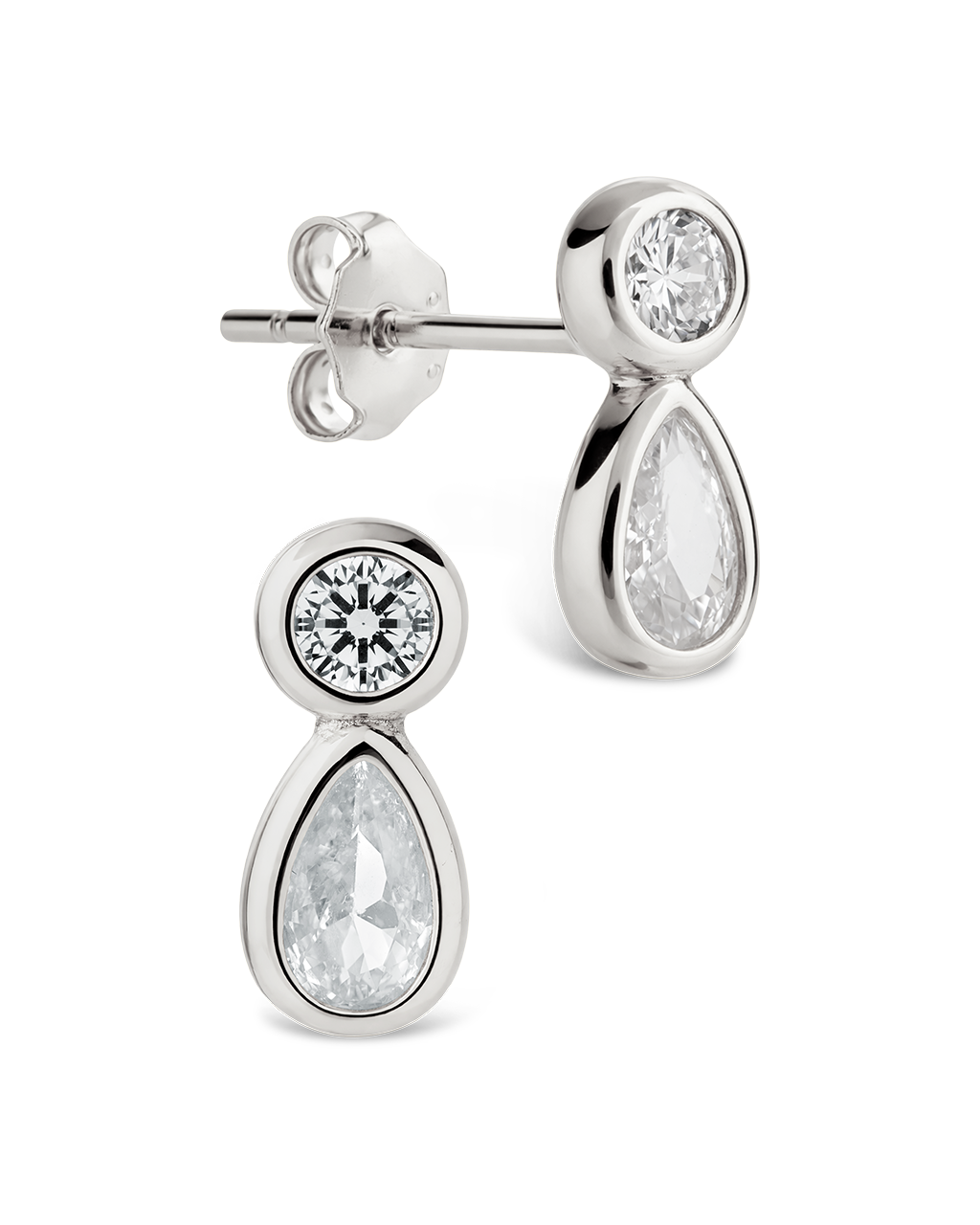 Phyllis Pear Halo Studs