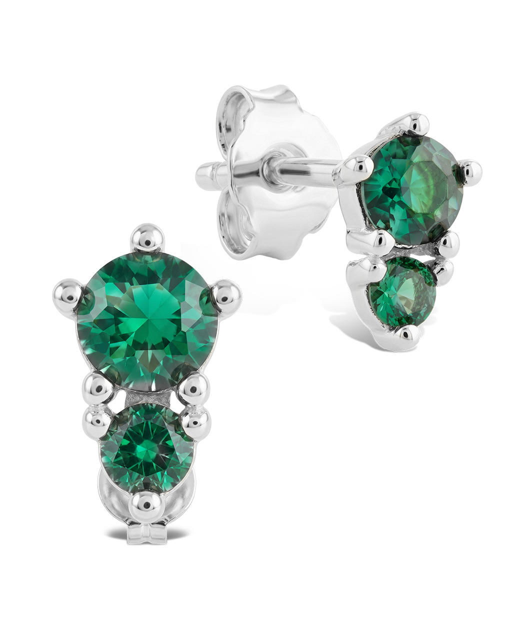Sienna Emerald Stack Studs