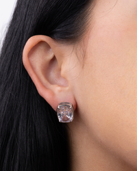 Sterling Silver Elongated Cushion Studs