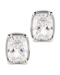 Sterling Silver Mini Elongated Cushion Stud Earrings