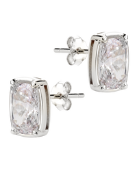 Sterling Silver Mini Elongated Cushion Stud Earrings