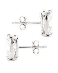 Sterling Silver Mini Elongated Cushion Stud Earrings