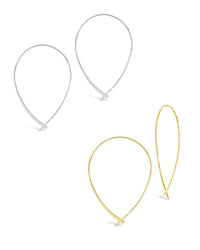 Delicate Threader Hoop Earrings Set of 2 - Sterling Forever