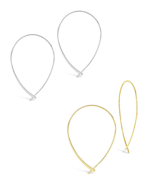 Delicate Threader Hoop Earrings Set of 2 - Sterling Forever