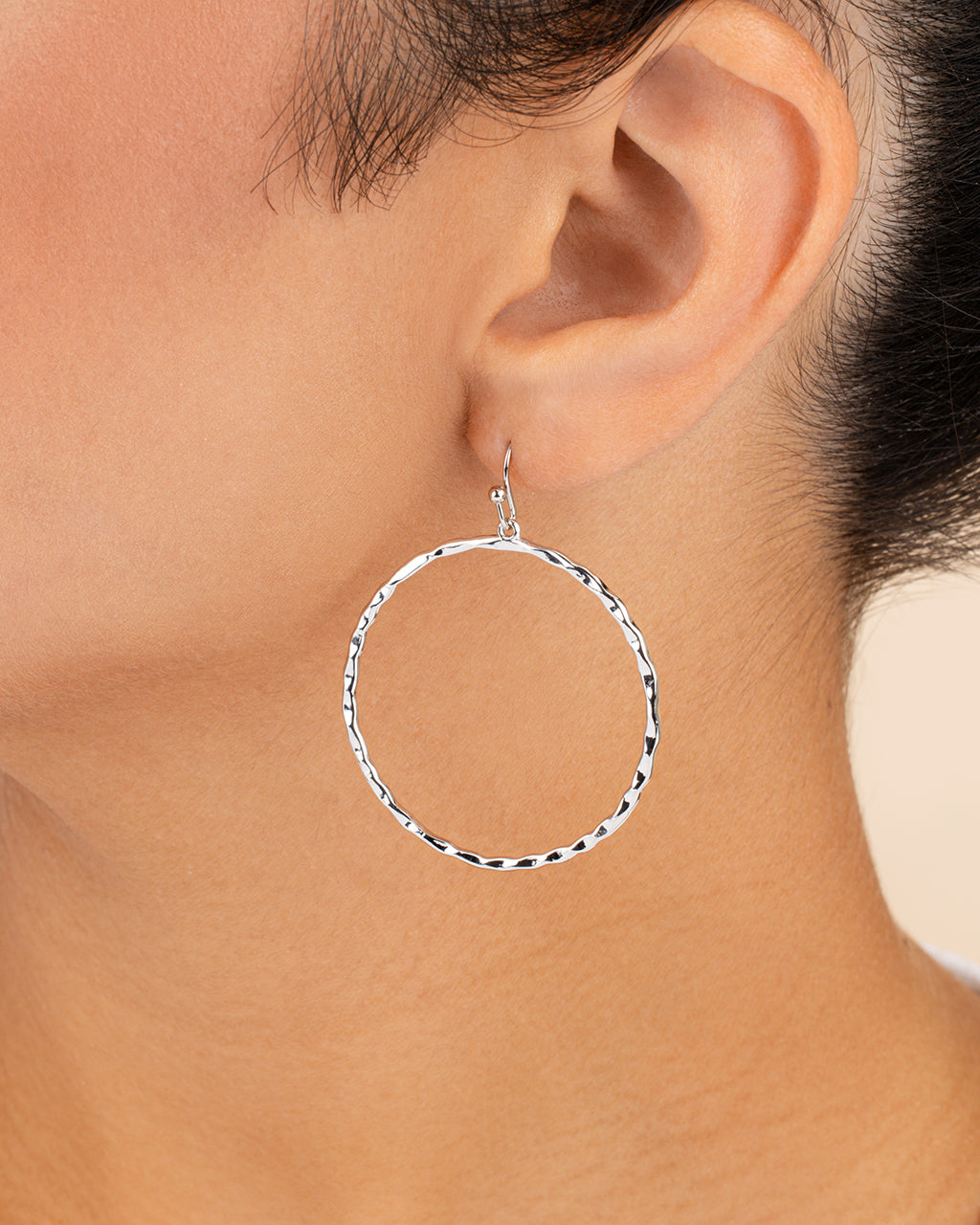 Finrezio Sparkly Chunky Hoop Drop Earrings - 925 Sterling Silver Gold Plated CZ Dangle Earrings For Women