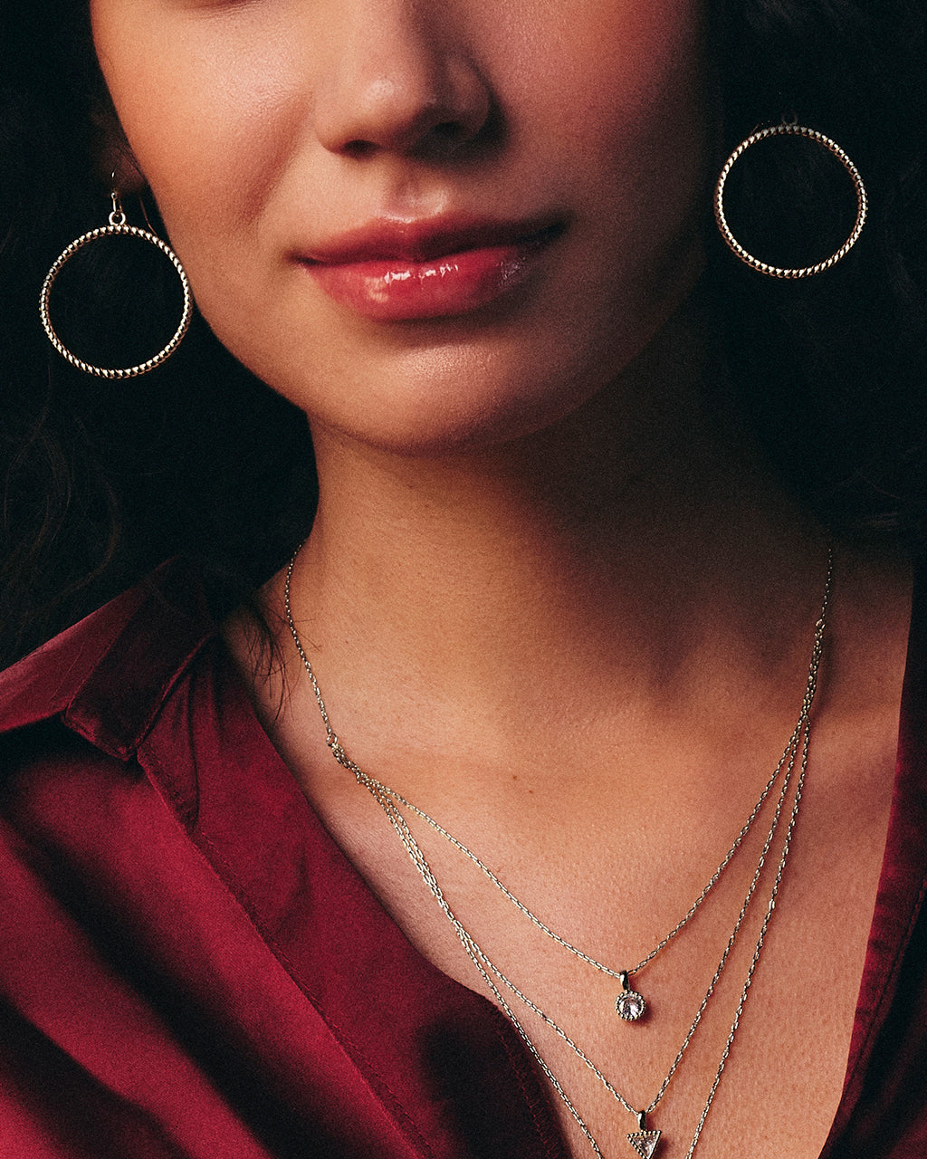 Terina Circle Dangle Earrings