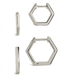 Emmy Geometric Hoop Earring Set of 2 - Sterling Forever