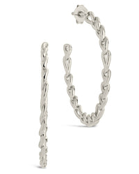 Rylan Flat Chain Hoop Earrings - Sterling Forever