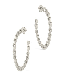 Rylan Flat Chain Hoop Earrings - Sterling Forever