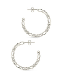 Rylan Flat Chain Hoop Earrings - Sterling Forever