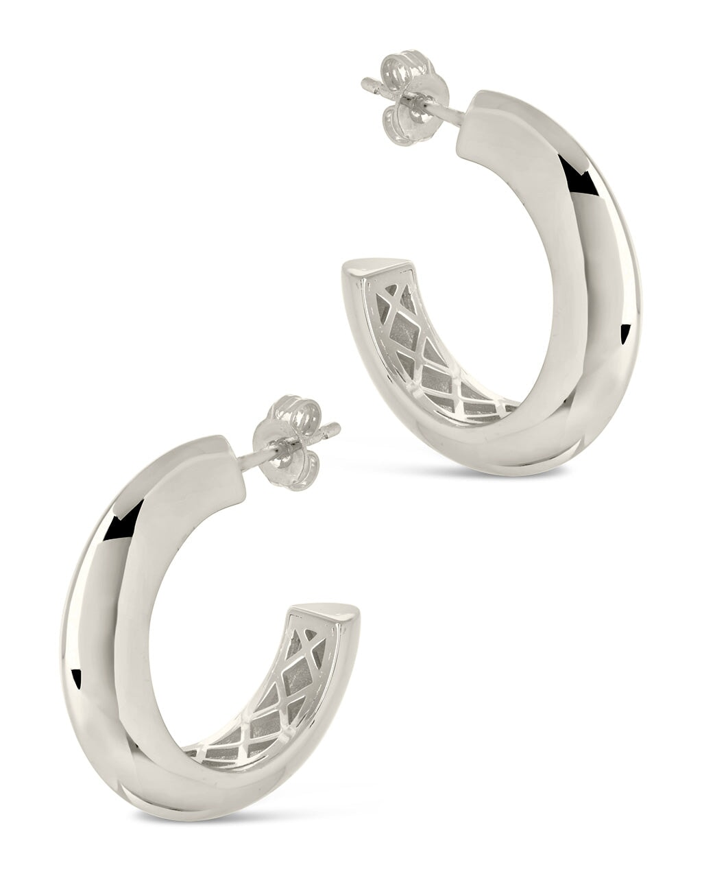 Danika Polished Statement Hoops Earring Sterling Forever 