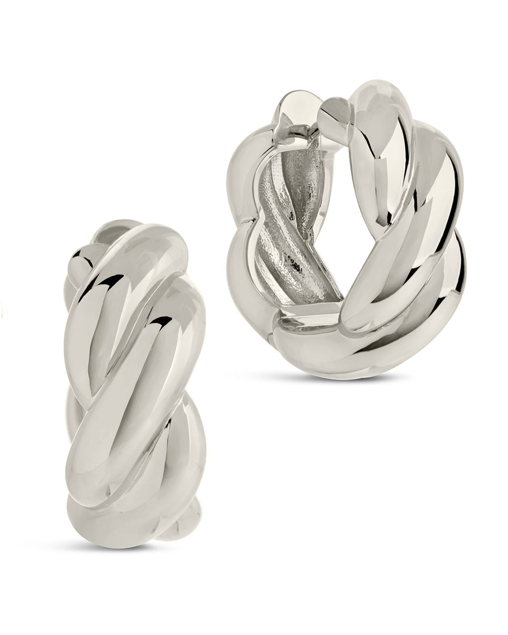 Petra Loomed Hoops Earring Sterling Forever Silver 