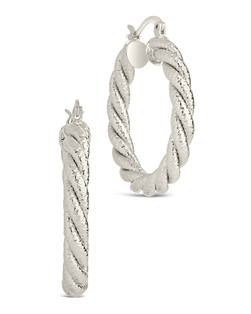 Cerys Woven Hoops Earring Sterling Forever Silver 