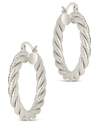 Cerys Statement Woven Hoop Earrings - Sterling Forever
