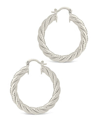 Cerys Statement Woven Hoop Earrings - Sterling Forever