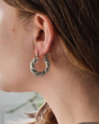 Cerys Statement Woven Hoop Earrings - Sterling Forever