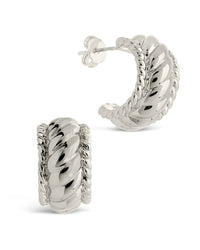 Kalina Quilted Huggie Hoop Earrings - Sterling Forever
