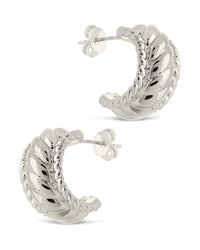 Kalina Quilted Huggie Hoop Earrings - Sterling Forever